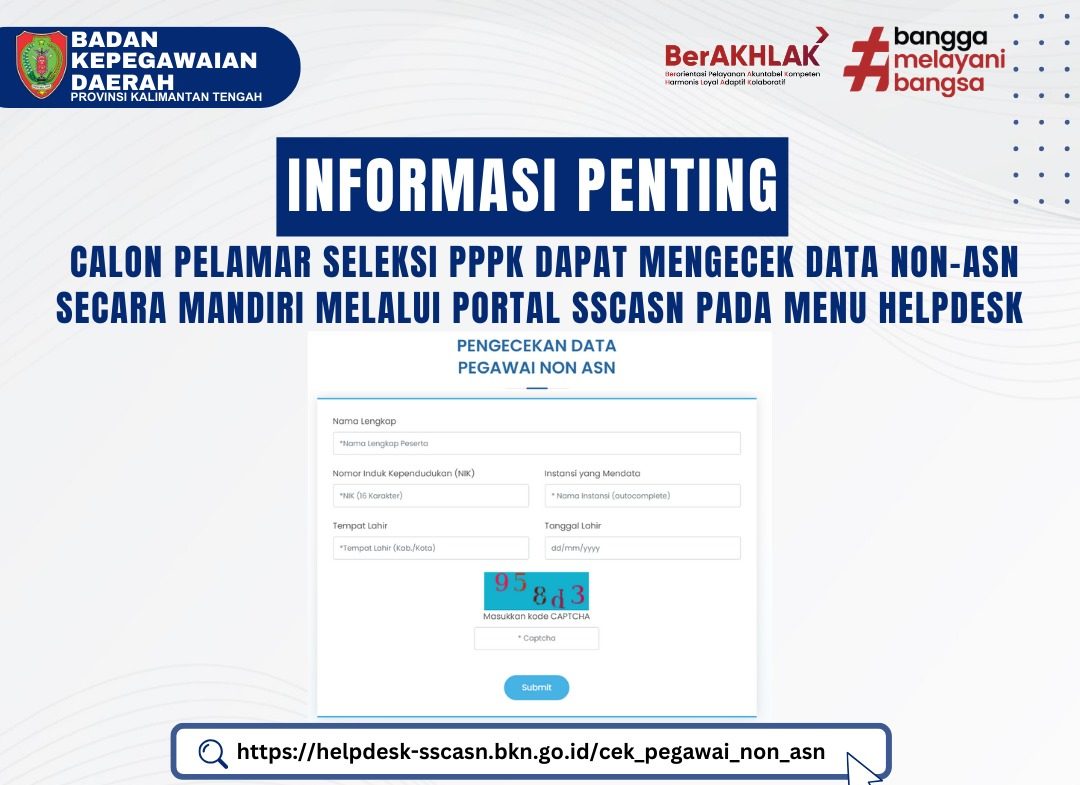 Klik disini untuk Mengecek Data Non-ASN Secara Mandiri Melalui Portal SSCASN Pada Menu Helpdesk